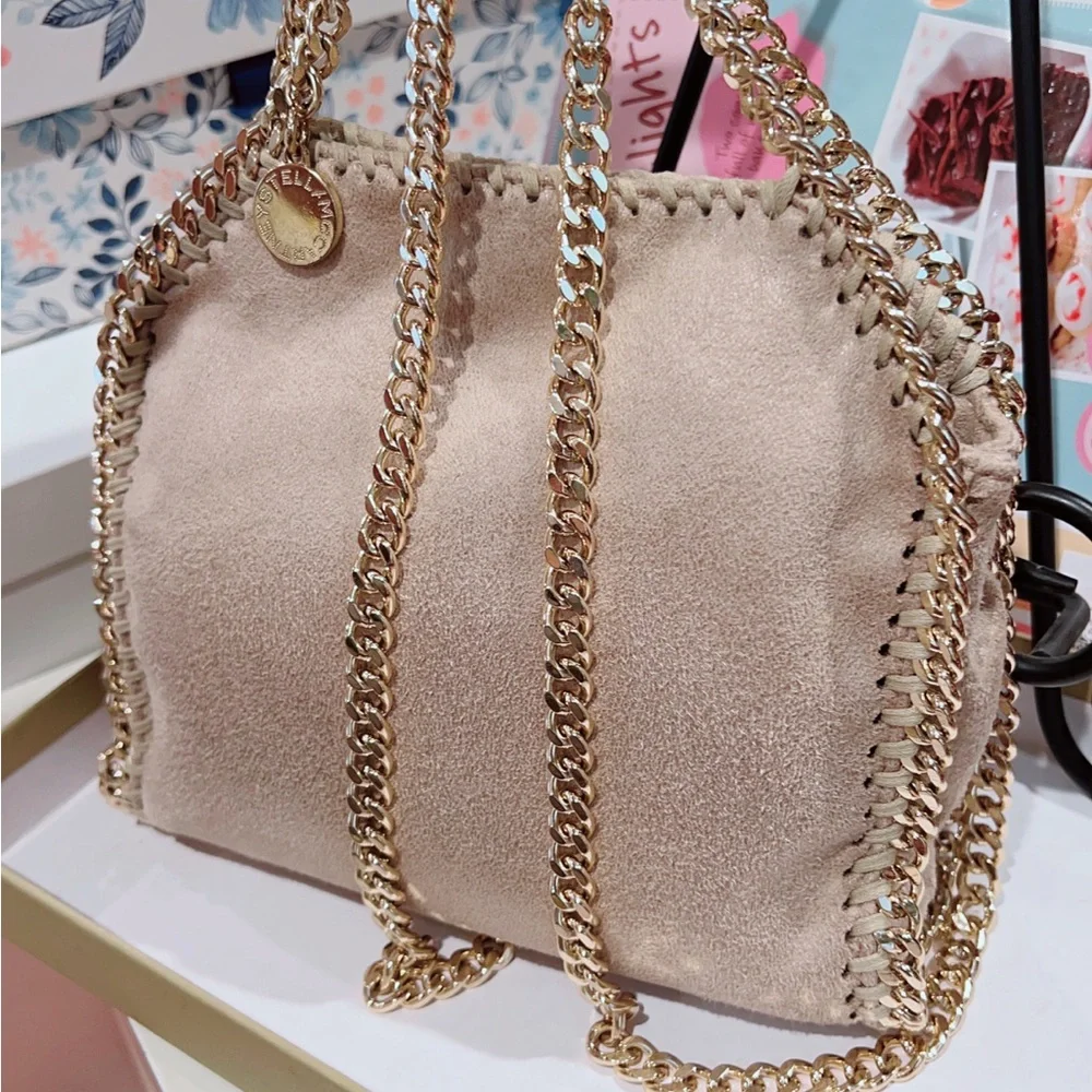 Stella McCartney Beige Mini Falabella with Gold Chain Trim - Picture 4 of 4
